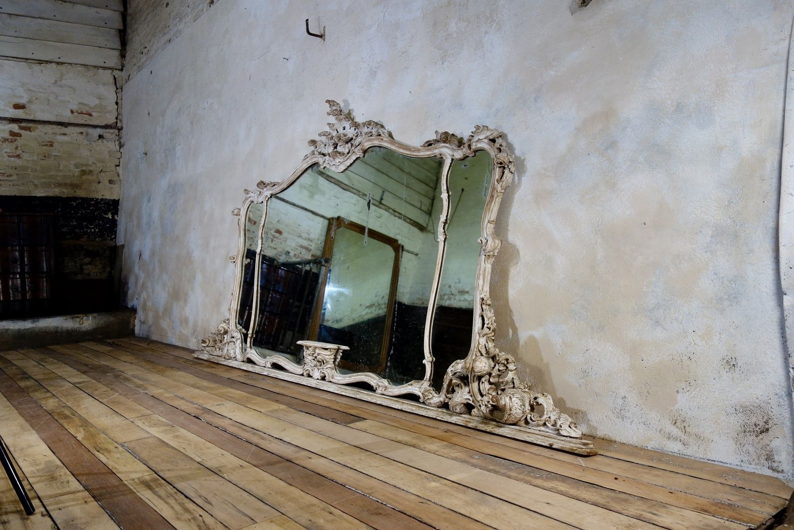 19th Century French Painted Rococo Wall Mirror photo buy