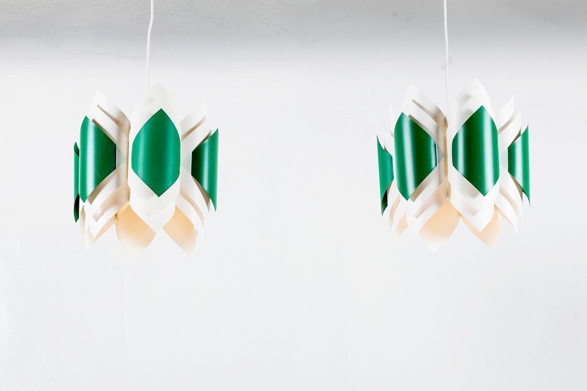 Vintage Pendant Lights By Lars Schiøler For Hoyrup, 1960s, Set Of 2 photo Lighting