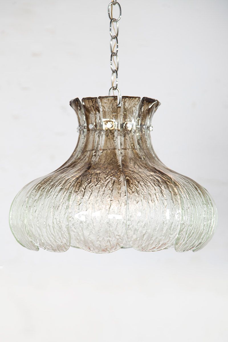 Large Vintage Murano Glass Flower Petal Pendant By Carlo Nason For Mazzega photo for sale