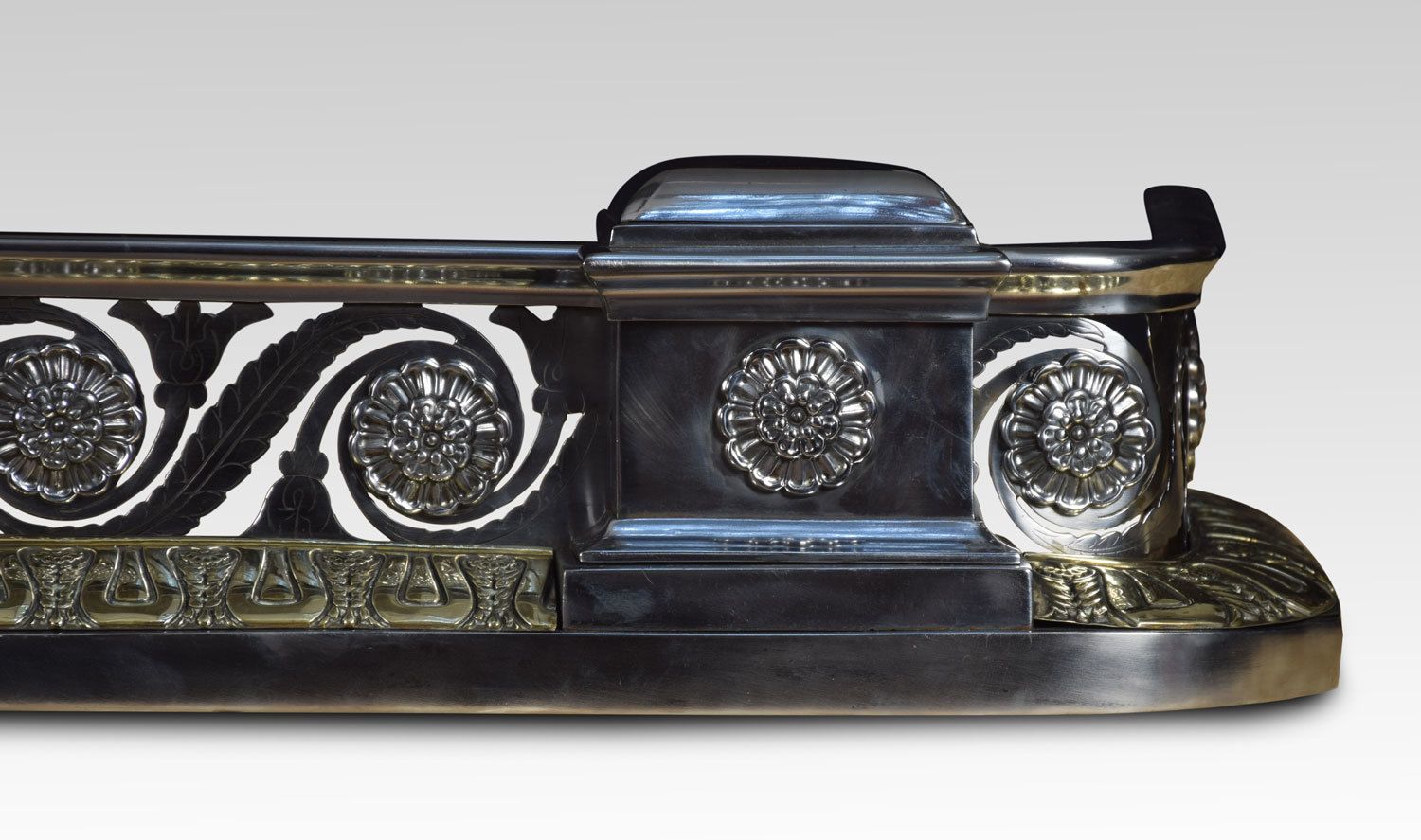 Regency Steel And Brass Fender In The Manner Of George Bullock photo Home Fixtures