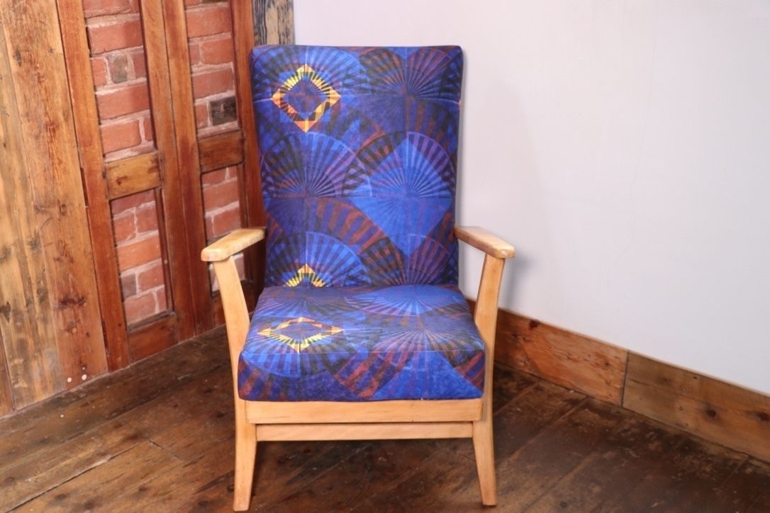 Armchair In Suede Art Deco Inspired Fabric Designed By Semper Hopkins Upholstery And Interiors