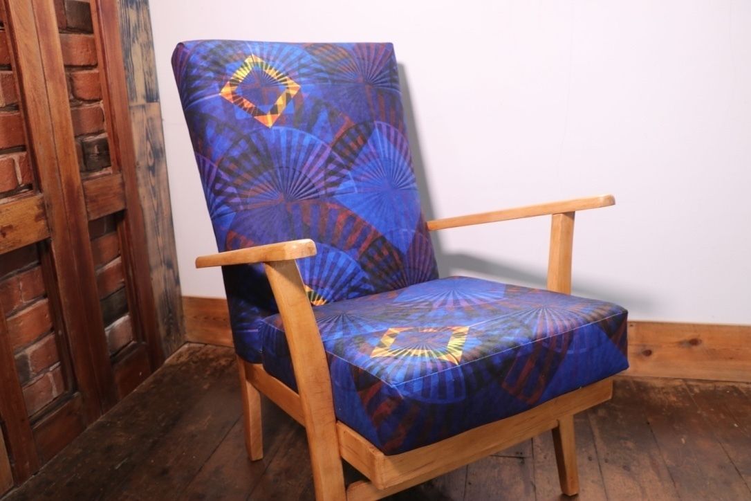 Armchair In Suede Art Deco Inspired Fabric Designed By Semper Hopkins Upholstery And Interiors photo furniture