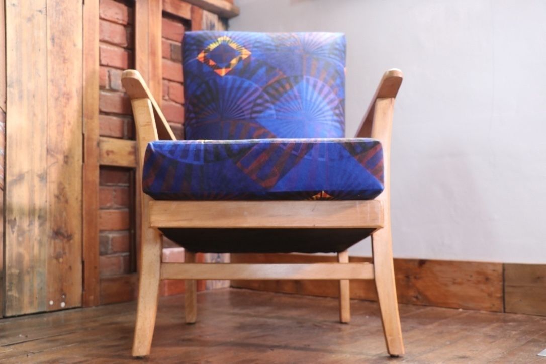 Armchair In Suede Art Deco Inspired Fabric Designed By Semper Hopkins Upholstery And Interiors photo 525.0