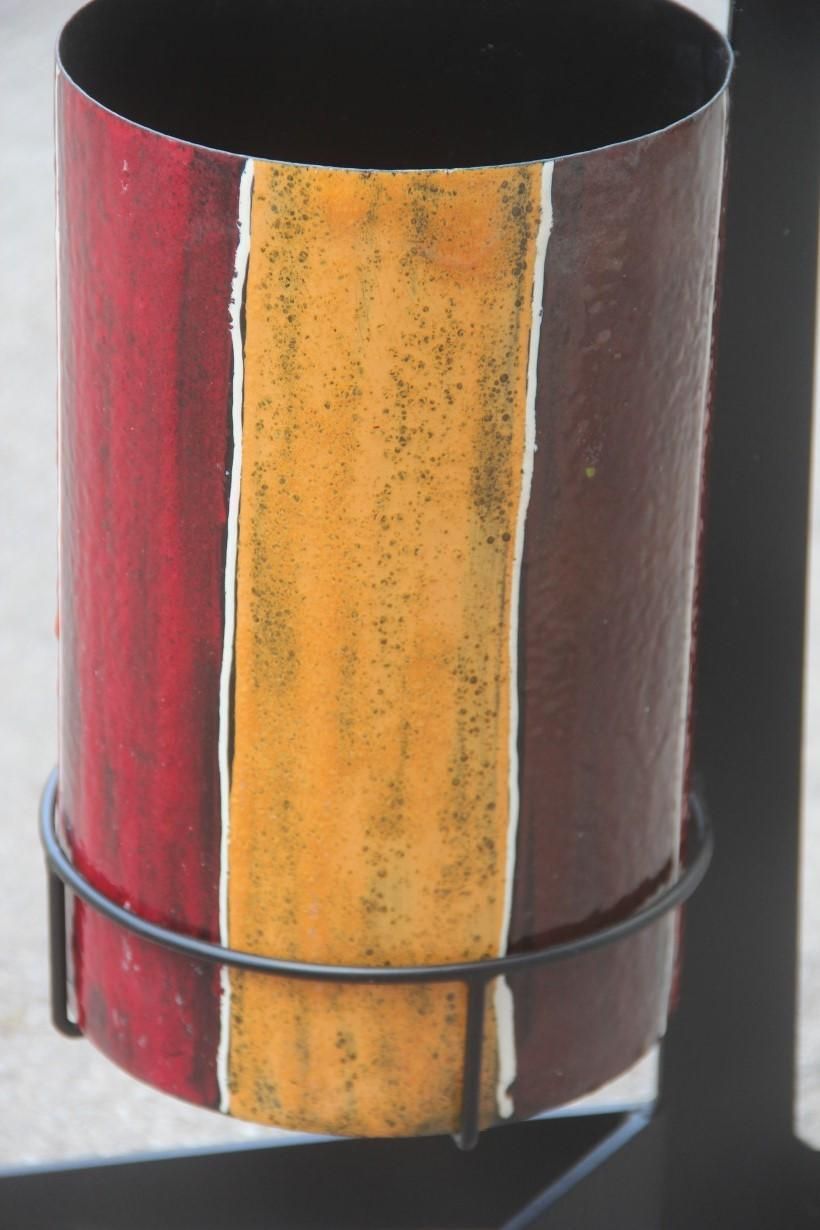 Umbrella Stand Poggibonsi Siva Design Midcentury Italian Enamel Iron Black photo furniture