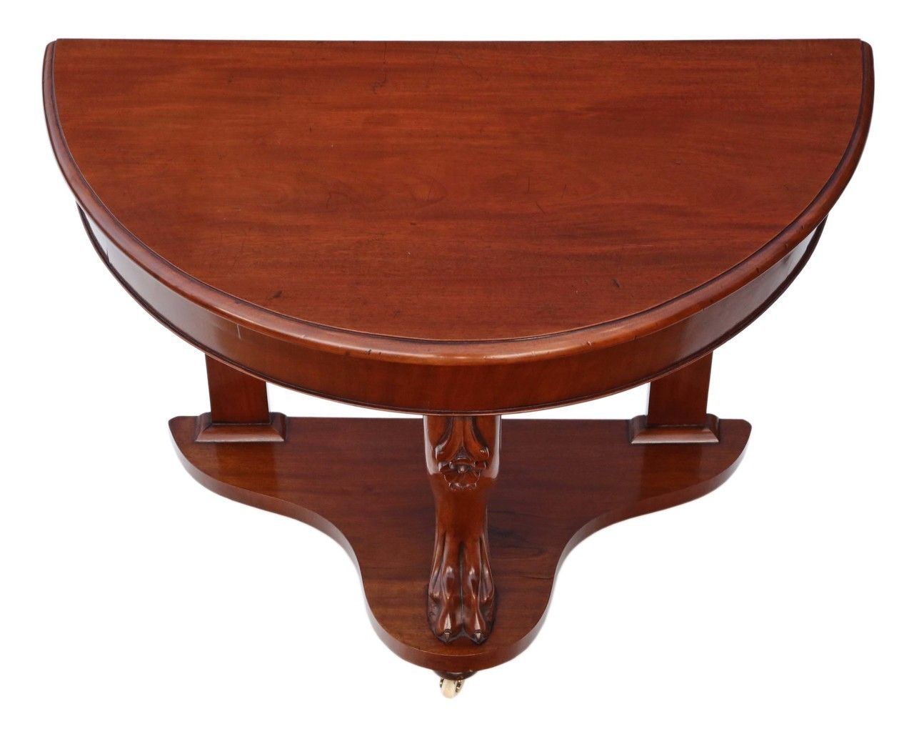 Victorian Mahogany Demi Lune Console Table