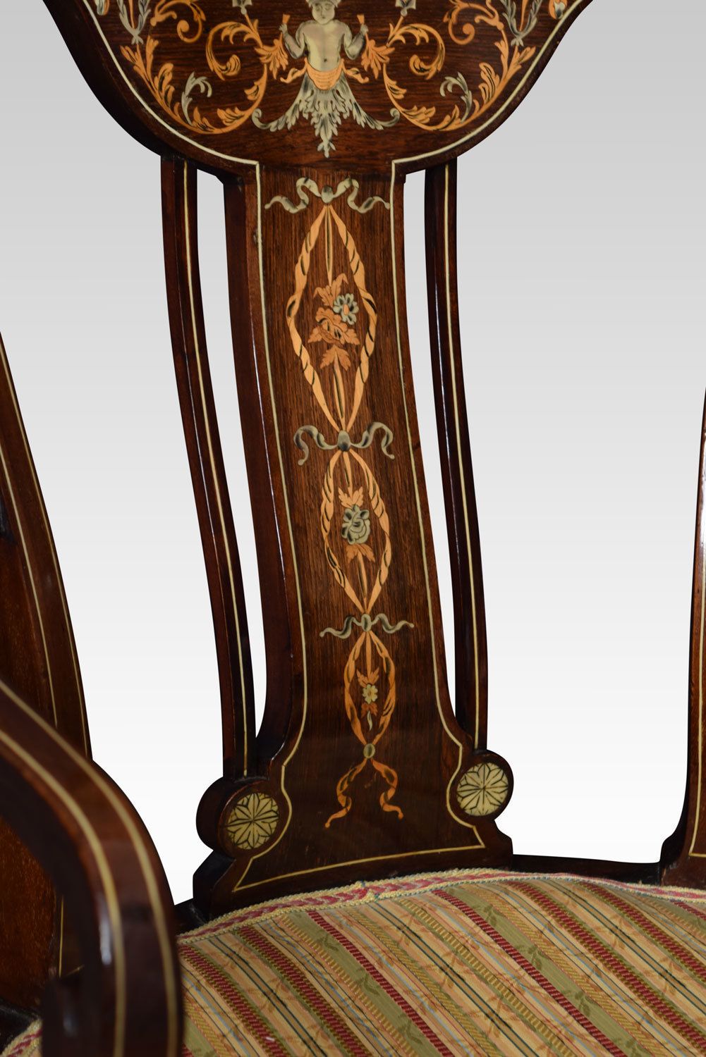 Pair Of Edwardian Rosewood Inlaid Armchairs photo buy