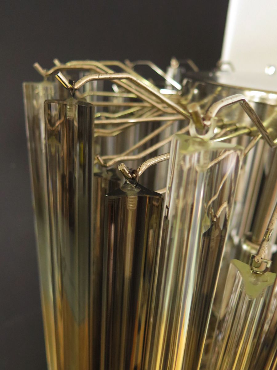 Huge Murano Chandelier Trasaparent And Smoked Triedri – 184 Prism – Mariangela Model photo 2850.0