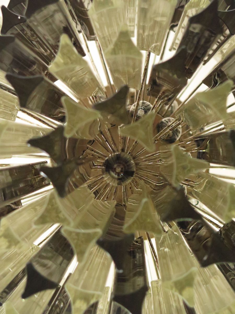Huge Murano Chandelier Trasaparent And Smoked Triedri – 184 Prism – Mariangela Model photo vinterior