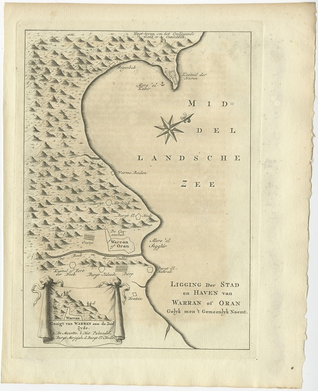 Antique Map Of The City Of Oran By Shaw (1773)