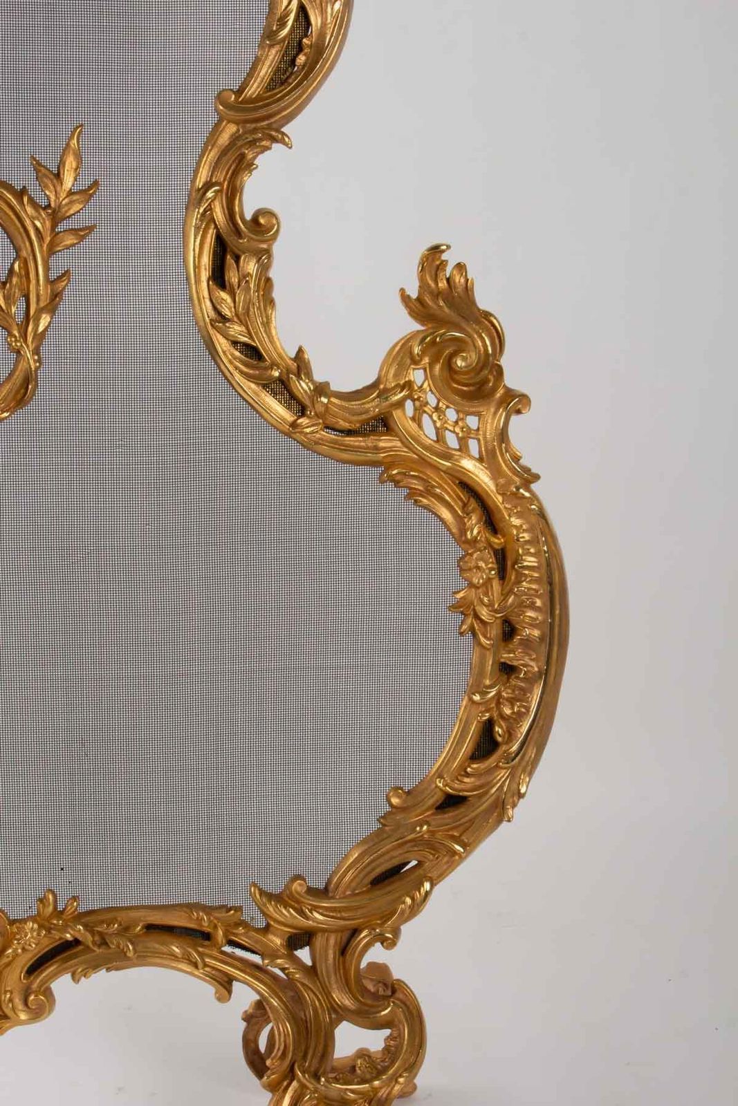 Important Firewall In Golden Brozne Of 19th Century, Epoque Napoleon III photo Home Decor