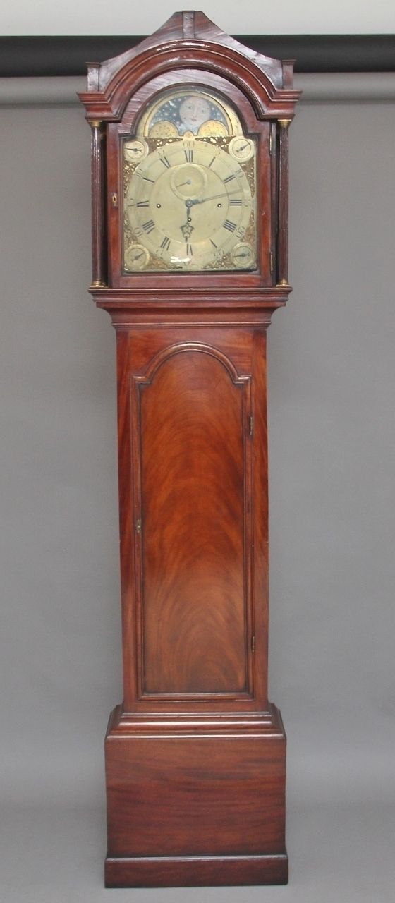 18th Century Mahogany Longcase Clock By John Wood Of Grantham