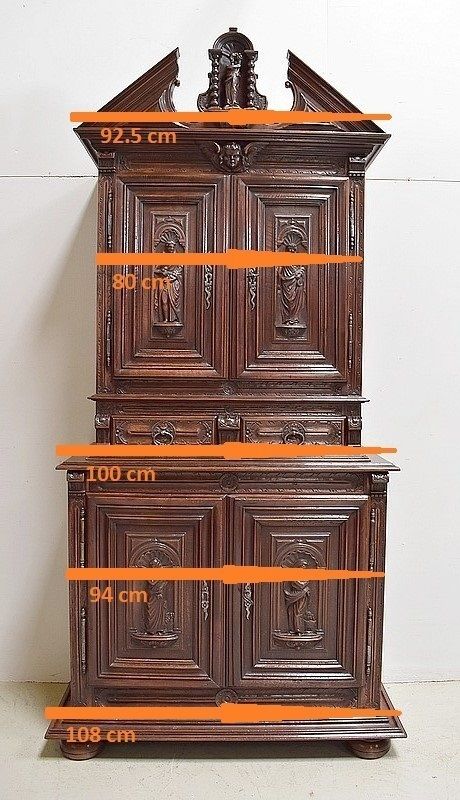 Gothic Sideboard Two Corps Gothic Solid Walnut, Nineteenth photo furniture