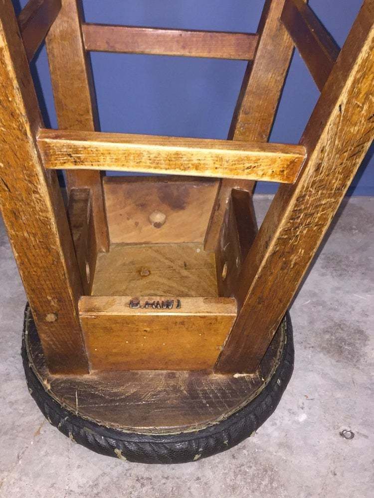 British Raiway Wooden Clerks Stool Industrial Railwayana Vintage Antique B.R(w) photo 195.0