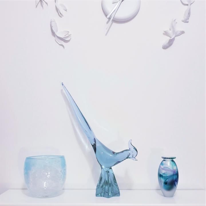 Murano By Licio Zanetti Neodymium Alexandrite Handblown Art Glass Bird Sculpture, Signed, 1970s photo for sale