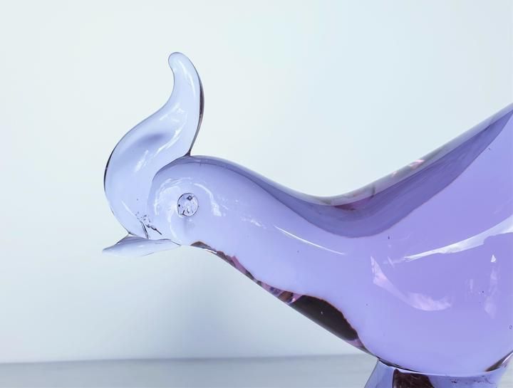 Murano By Licio Zanetti Neodymium Alexandrite Handblown Art Glass Bird Sculpture, Signed, 1970s photo buy