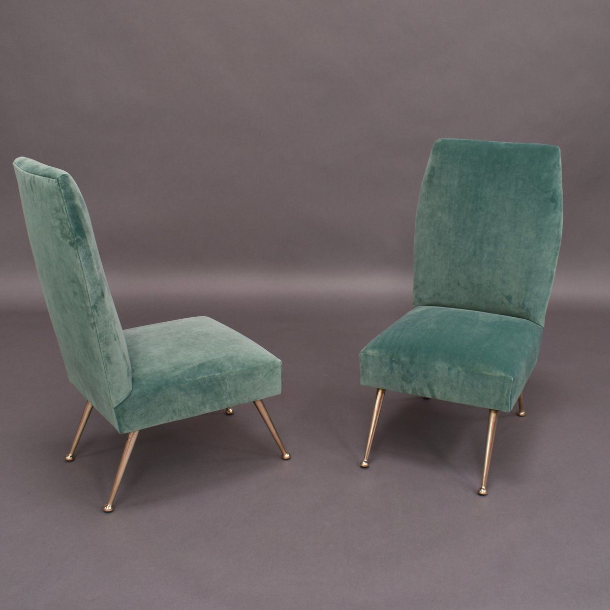 Italian Velvet Side Chairs By Gigi Radice For Minotti, 1950s, Set Of 2 photo 2308.8