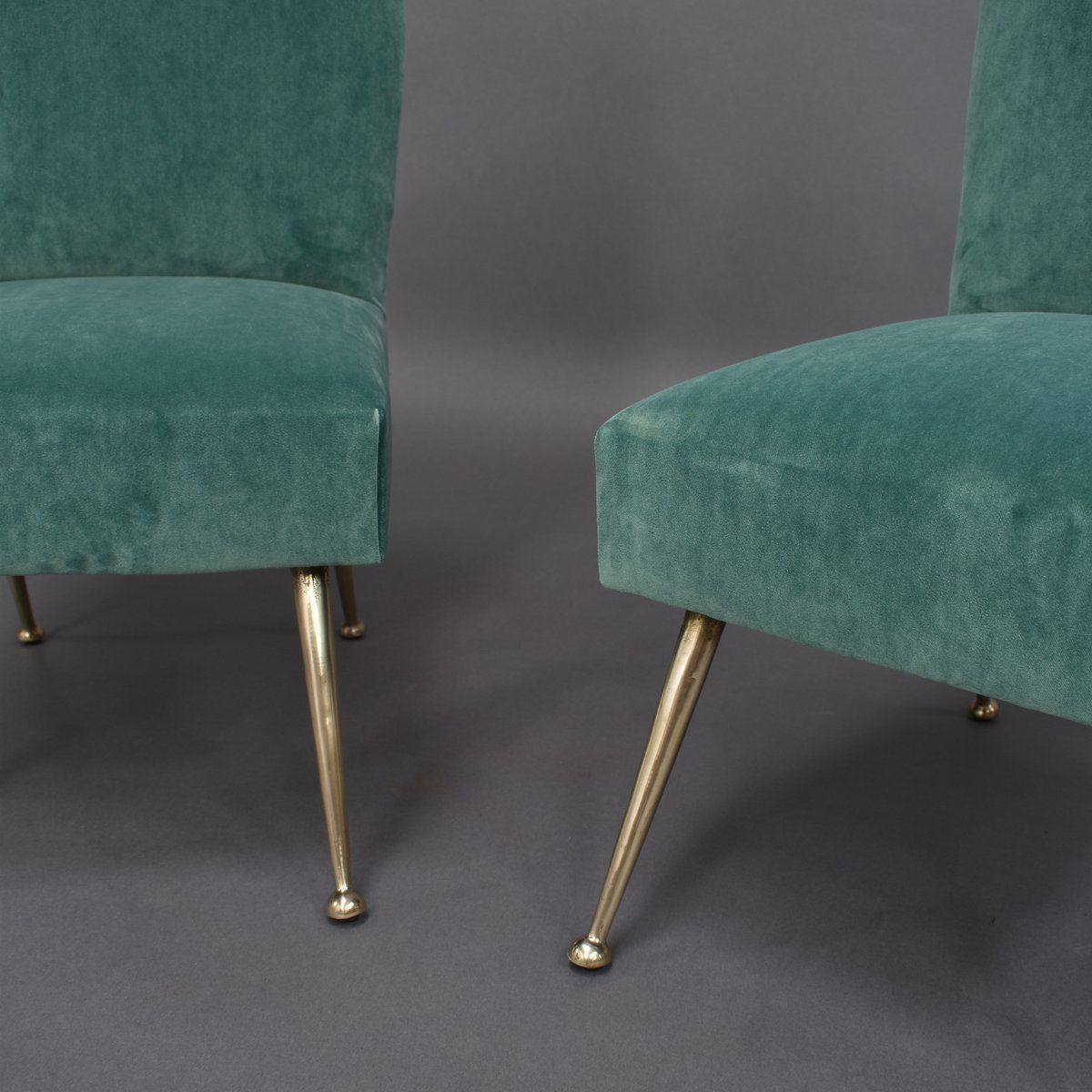photo buy Italian Velvet Side Chairs By Gigi Radice For Minotti, 1950s, Set Of 2