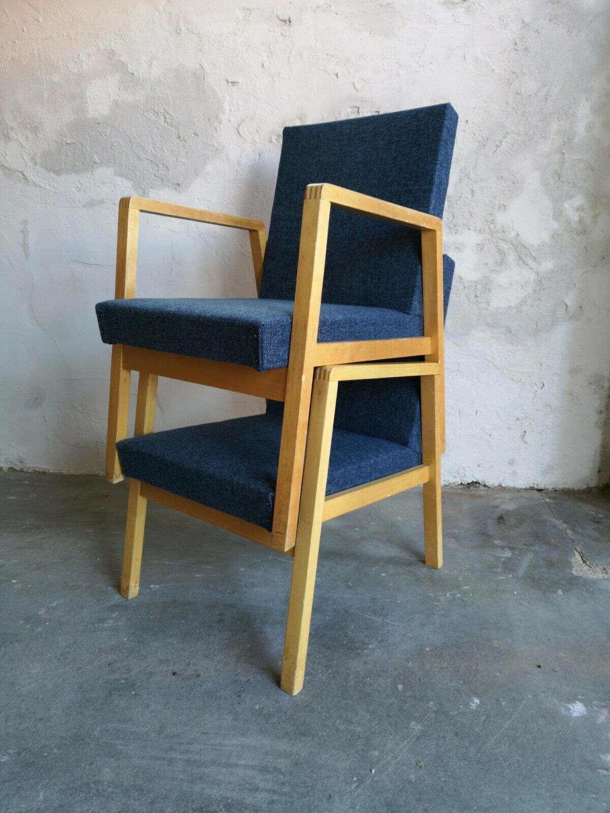A Vintage Pair Of Alvar Aalto 54/404 Padded Hallway Armchairs photo for sale