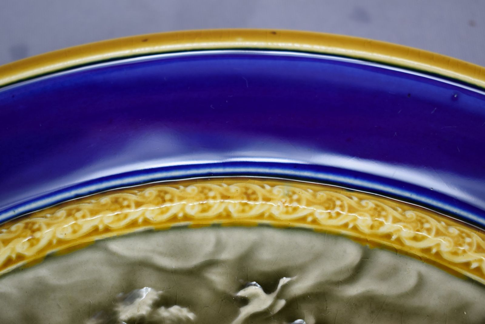 240.0 Choisy Le Roi Cobalt Blue Large Wall Plate Of Mythology Venus & Aeneas photo