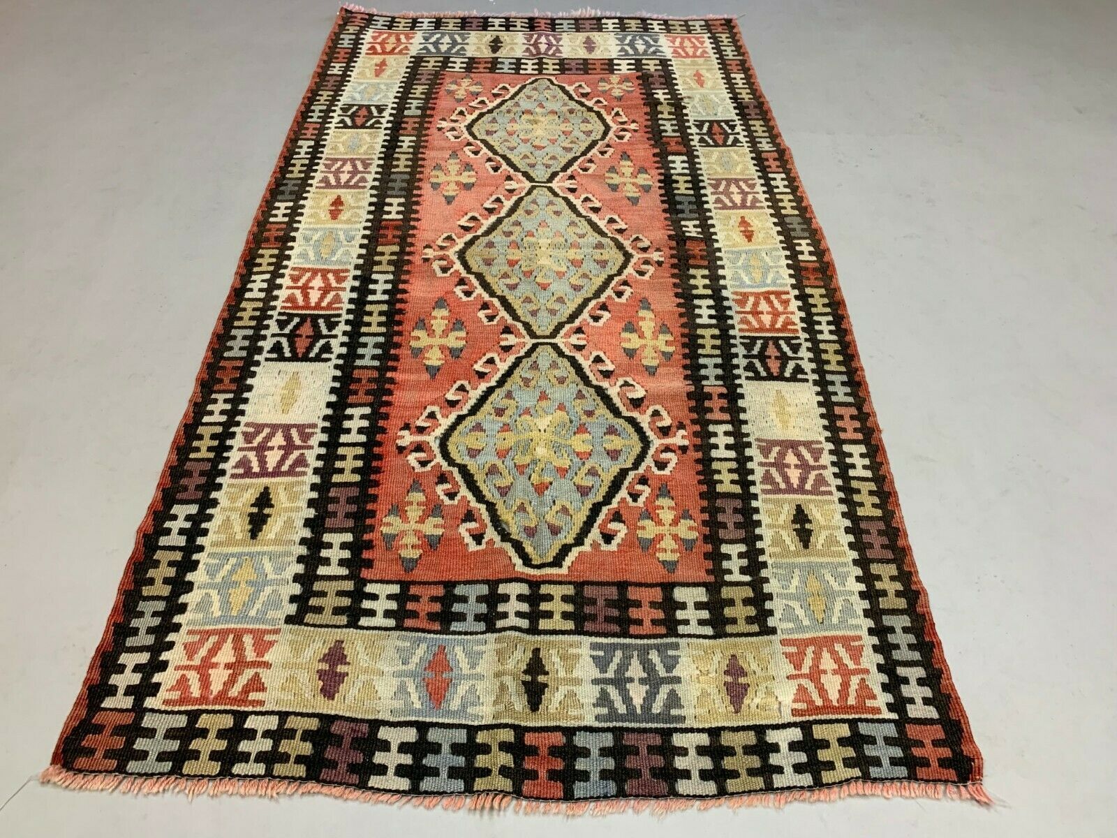 Vintage Turkish Kilim Kelim Rug 185x98cm Shabby, Country Home, Boho  Medium photo Textiles
