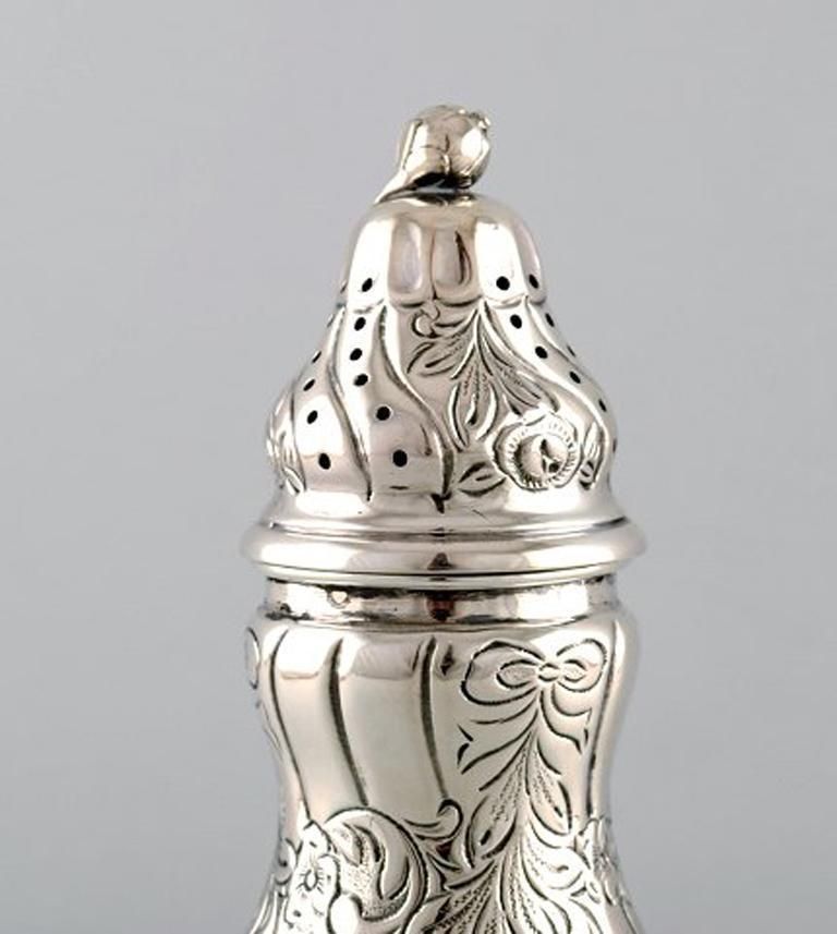 Set Of 3 Neo Rococo Sugar Castors In Silver Northern Europe, Early 20th Century photo for sale