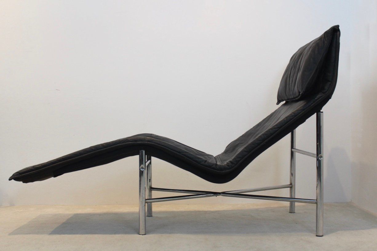 Black Leather Skye Chaise Lounge By Tord Björklund For Ikea, 1970s photo 3432.0