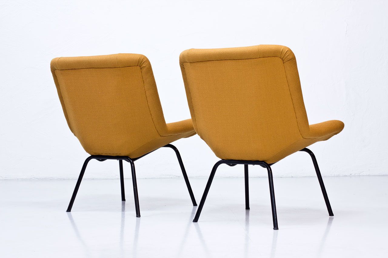 Rare Pair Of "Lehti" Easy Chairs By Carl Gustaf Hiort, Finland, 1950s photo 7200.0