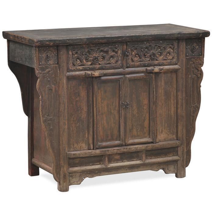 Side Cabinet With Carved Drawers