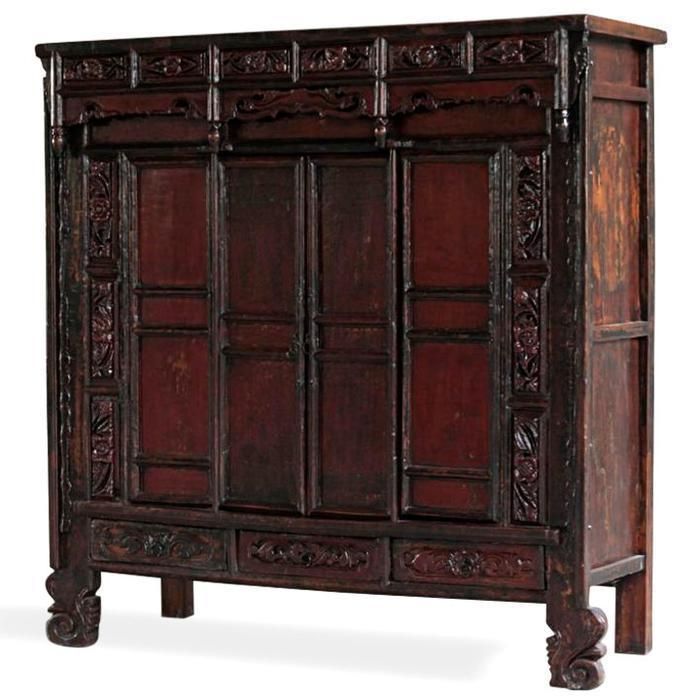 Carved Chinese Temple Cabinet