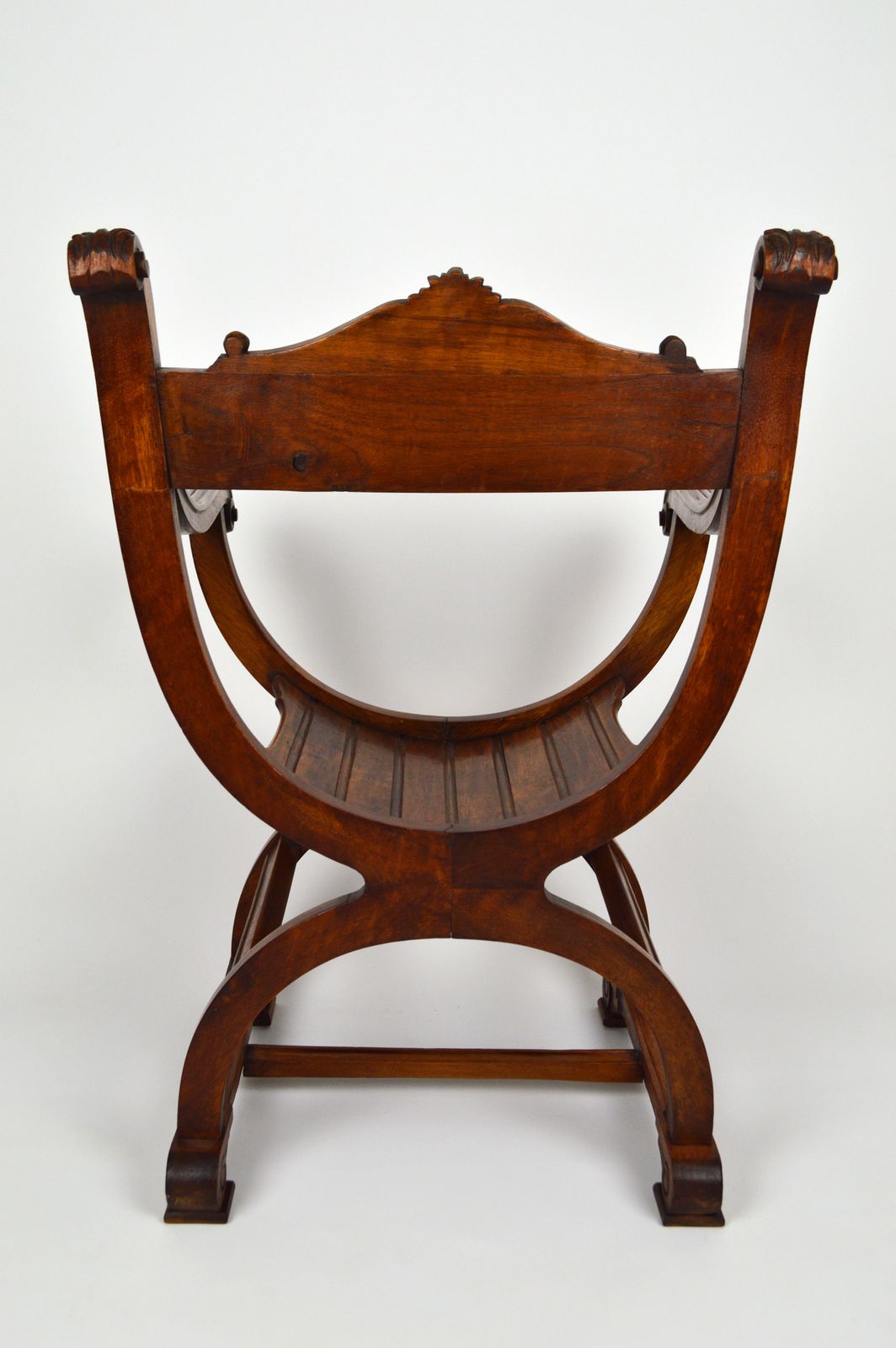 French Carved Walnut Curule Or Armchair, Renaissance Revival photo Furniture