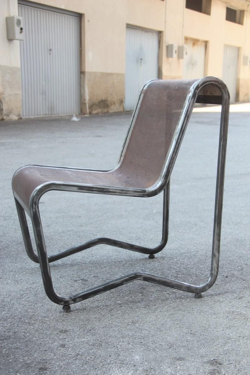 Livin Room Set Minimal Industrial Design Of 1950 French Perforated Black Metal photo Furniture