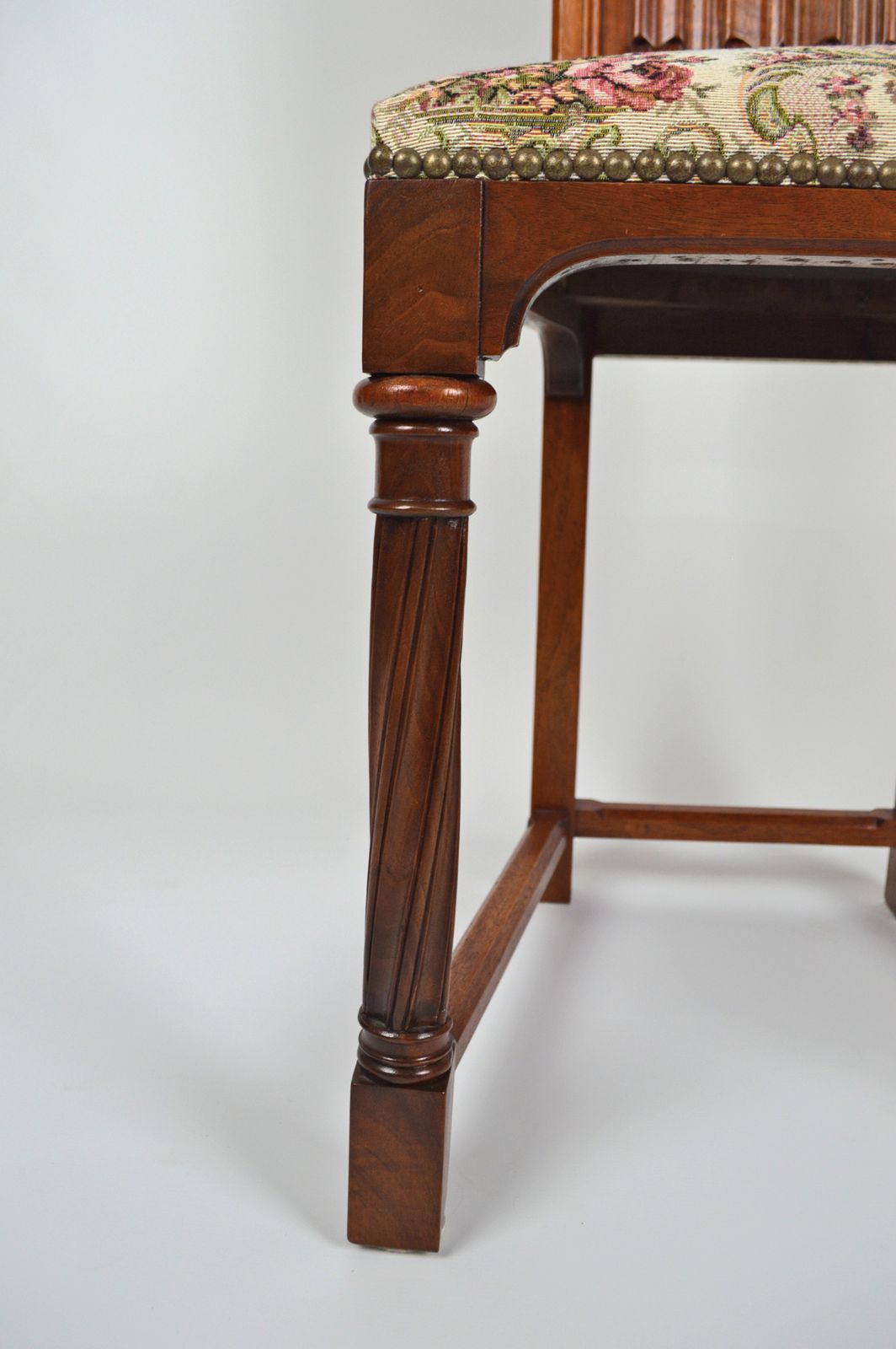 Pair Of Gothic Revival Chairs In Carved Walnut, France, Circa 1890 photo vintage