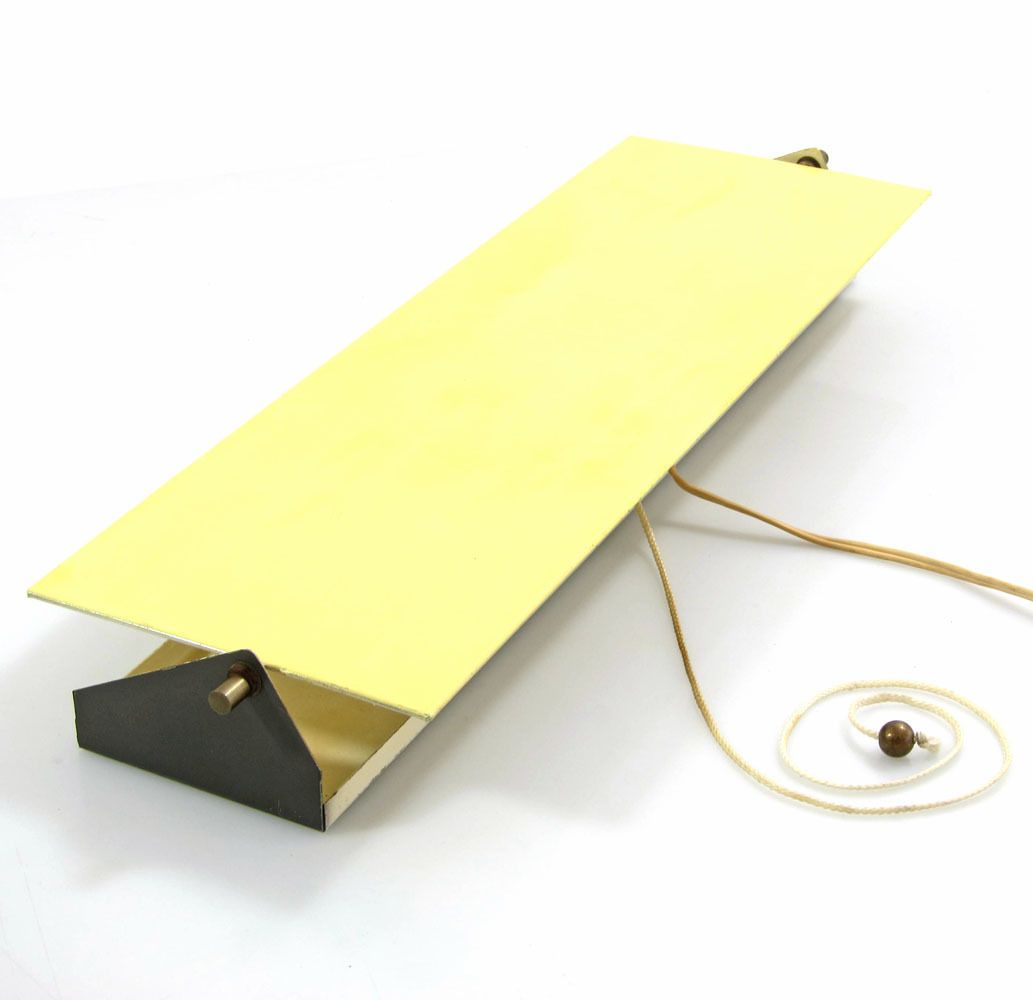 Large 1950s Anvia Yellow Metal Wall Lamp photo Lighting