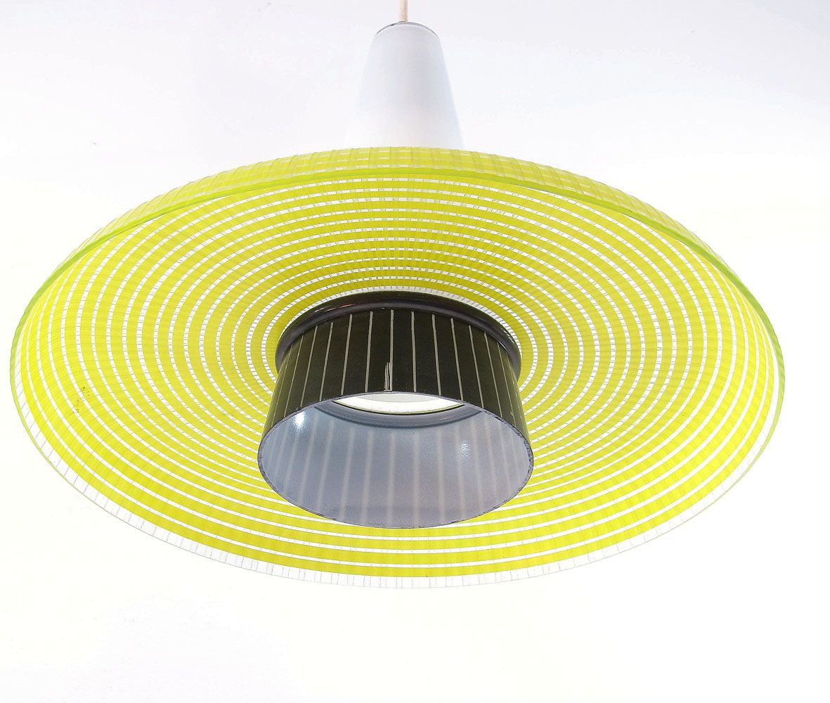 Glazen Vintage Design Hanglamp In Geel En Zwart