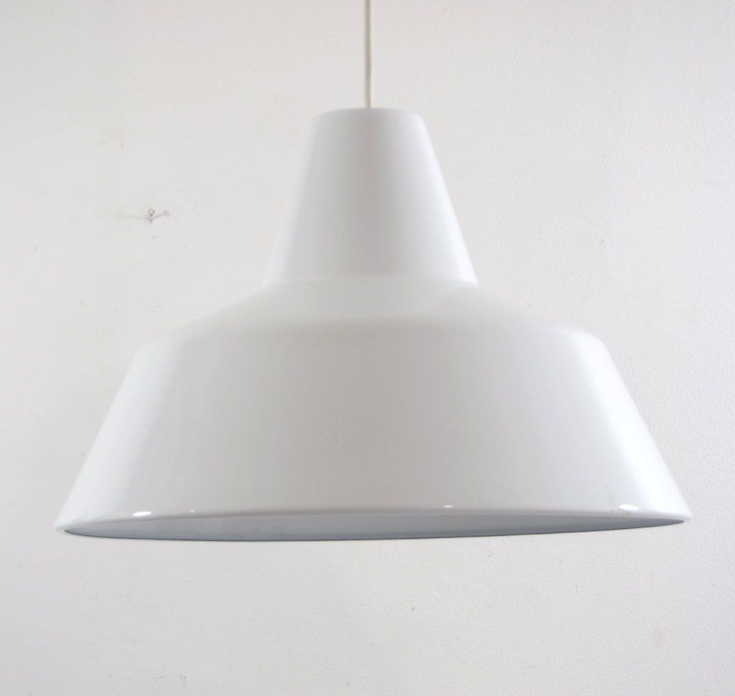 Louis Poulsen Lamp – Vintage Wit Emaille Hanglamp