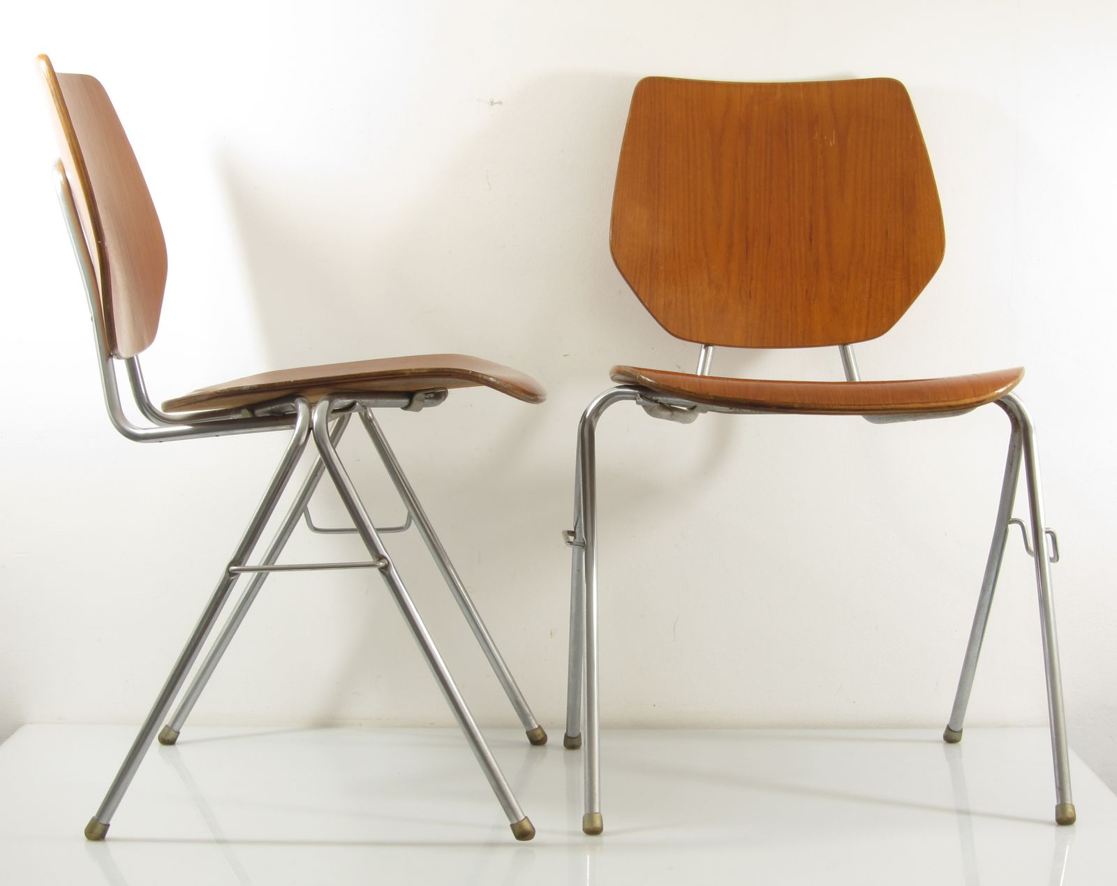 Danish Stackable Plywood Chairs, 1960 S photo vintage