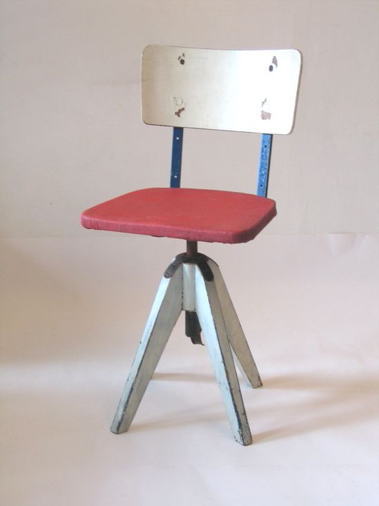Stoll Rare Vintage Postwar Wood And Metal Chair