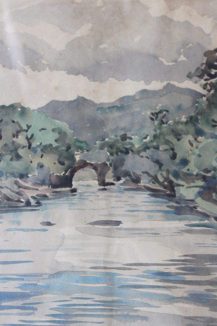 photo for sale Dorothy Alicia Lawrenson A River Landscape Watercolour