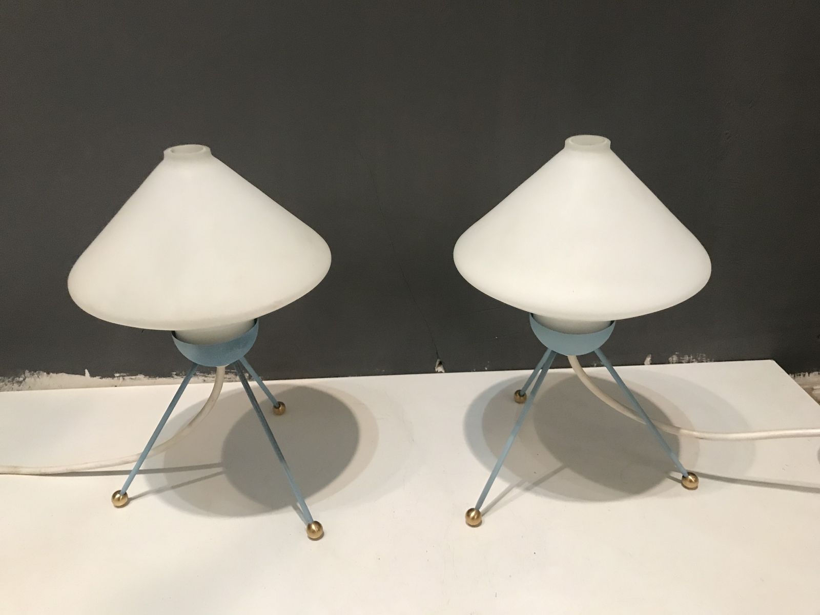 Stilnovo Opaline Glass Table Lamps photo furniture