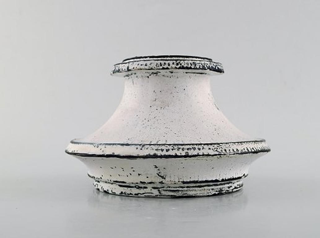 Svend Hammershøi For Kähler, Denmark, Large Candleholder In Glazed Stoneware photo for sale