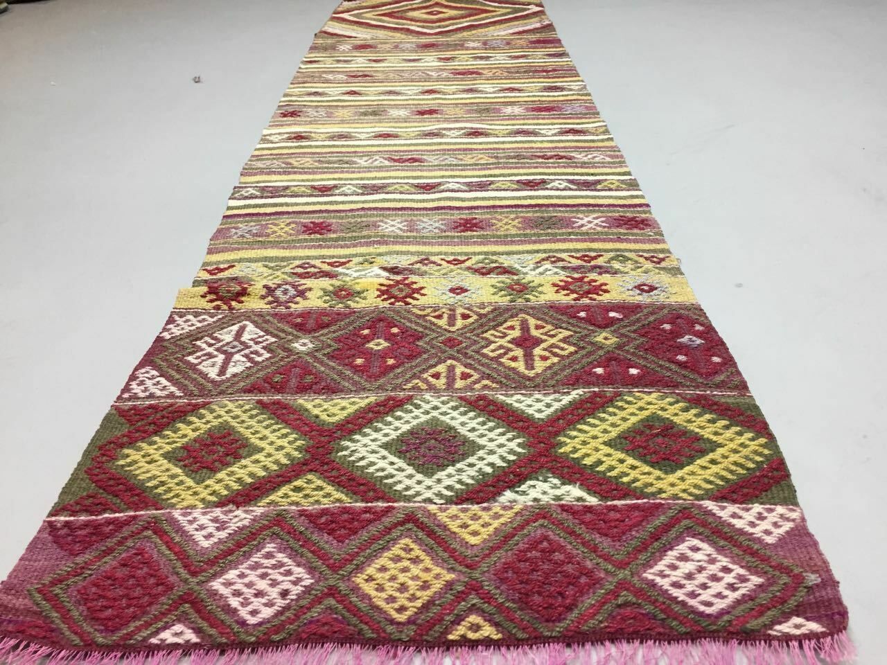 Old Turkish Narrow Kilim Runner 210x58cm, Shabby Chic, Vintage Decor Kelim Rug photo buy