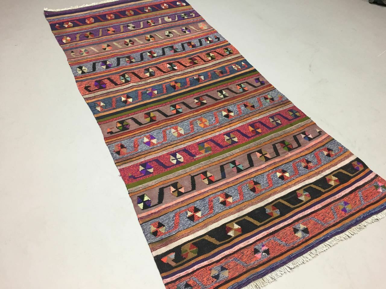 Tribal Turkish Kilim Rug Runner 180x82cm Shabby Vintage Old Kelim Rug photo Textiles