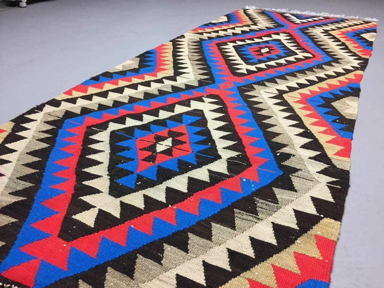 Tribal Turkish Kilim Rug Runner 230x95cm Shabby Vintage Old Kelim Rug photo buy