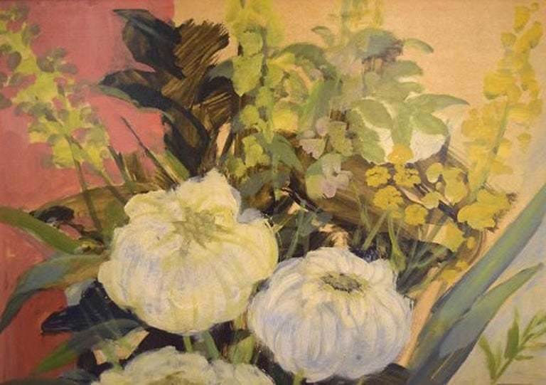 Curt Viberg ‘1908 1969’, Swedish Painter, Still Life With Flowers, Oil On Board photo 735.0