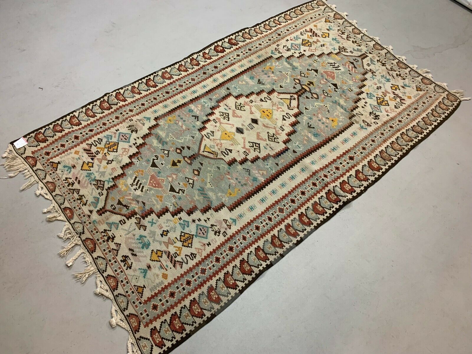Vintage Turkish Kilim Shabby, Country Home, Boho Old Kelim Rug  205x120cm Medium photo furniture