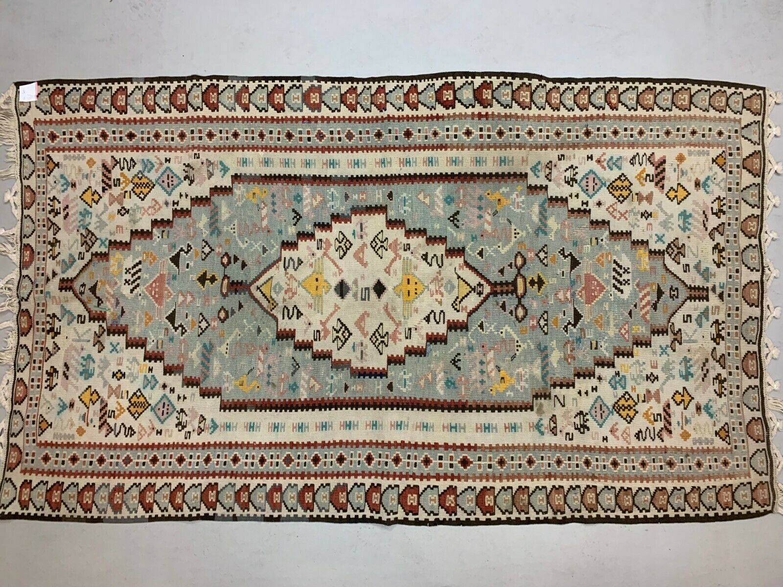Vintage Turkish Kilim Shabby, Country Home, Boho Old Kelim Rug  205x120cm Medium photo for sale