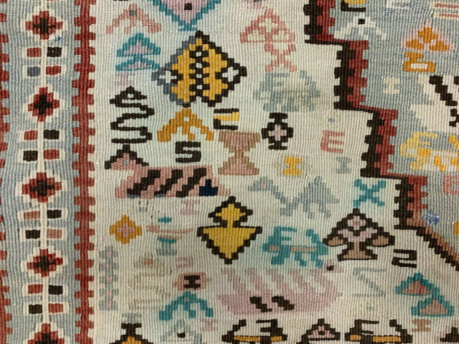 Vintage Turkish Kilim Shabby, Country Home, Boho Old Kelim Rug  205x120cm Medium photo vintage