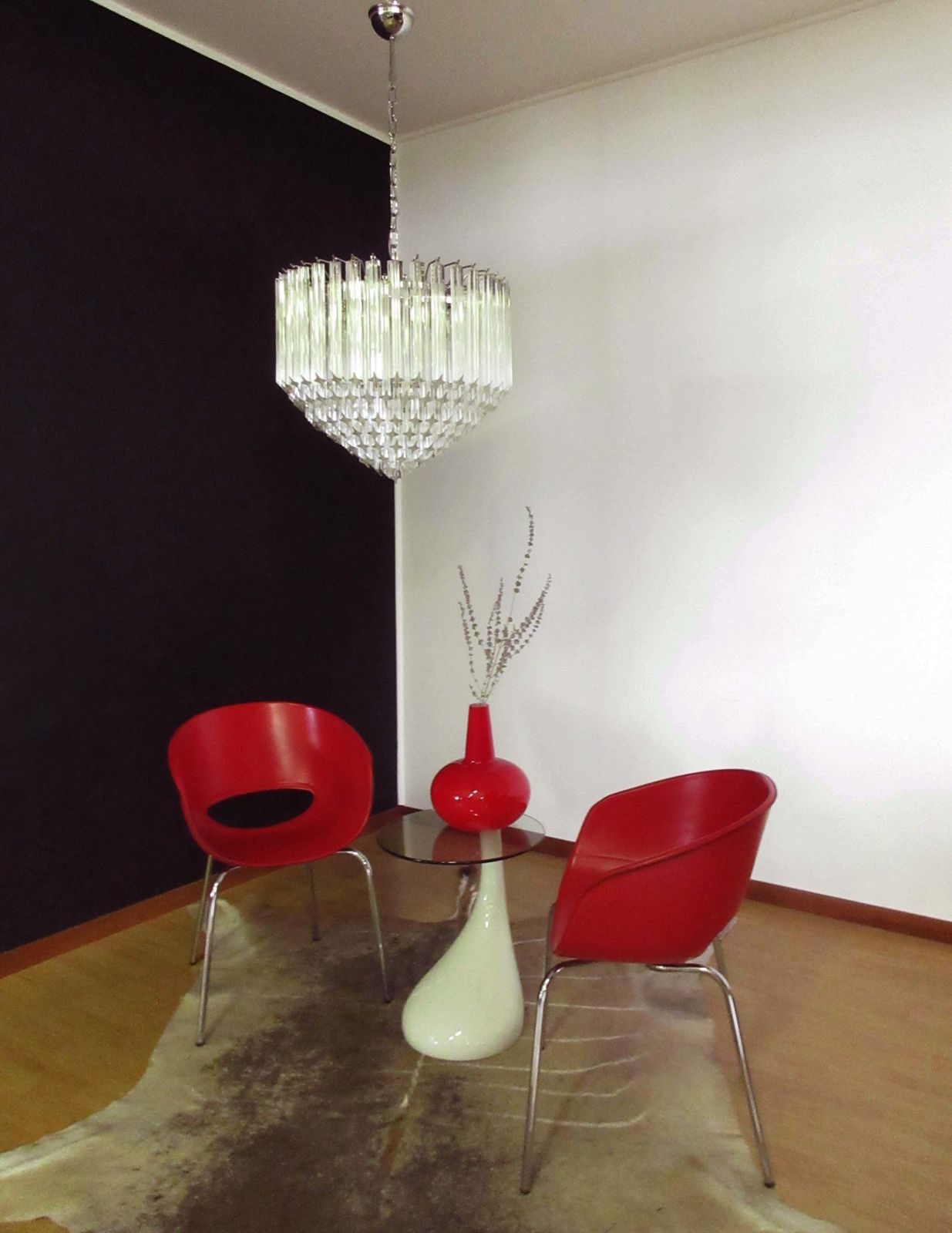 Modern Quadriedri Murano Glass Chandelier   163 Trasparent Prism Quadriedri photo for sale