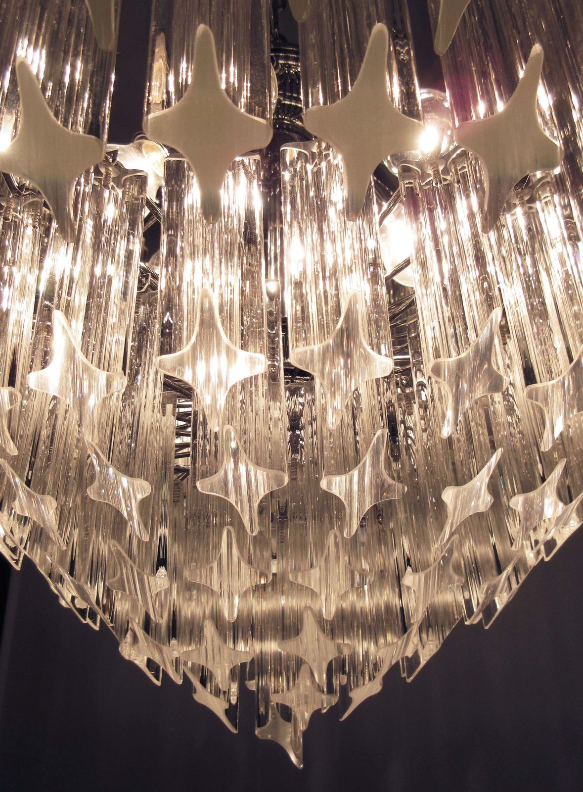 Modern Quadriedri Murano Glass Chandelier   163 Trasparent Prism Quadriedri photo 2800.0