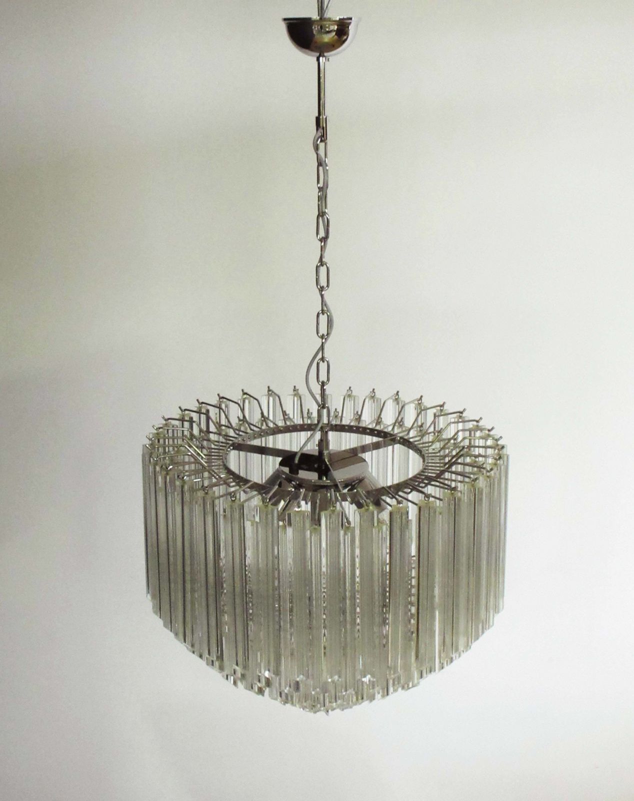 2800.0 Modern Quadriedri Murano Glass Chandelier   163 Trasparent Prism Quadriedri photo